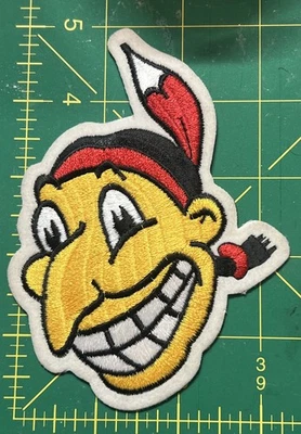 RARE Cleveland Indians Chief Wahoo AUTHENTIC MLB PATCH Guardians ~ 5” x 3” - Image 1 of 4