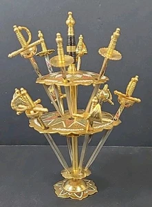 Toledo Spain 2 tier Cocktail Picks Barware Mini Swords Set of 12 - Picture 1 of 10