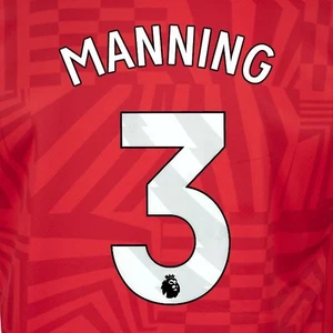 2024 2025 OFFIZIELLES SOUTHAMPTON MANNING 3 WEISS HEIM SPIELERGRÖSSE NAME SET - Bild 1 von 1