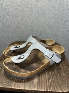 Birkenstock Zehenstegsandalen Gizeh Damen Größe US 8 EUR 39 silbergrau Birko-Flor - Bild 1 von 10