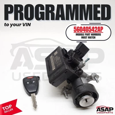 🍎 VIN PROGRAMMED PLUG & PLAY IGNITION SWITCH + IMMOBILIZER + KEY 56040542AP 🍎 - Image 1 of 4