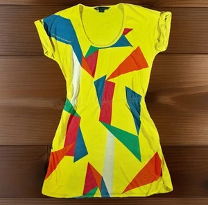Abito camicia vintage ARMANI EXCHANGE A|X donna piccolo multicolore stampa geo anni 80 mini - Foto 1 di 8