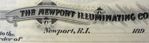 Newport RI Electric Illuminating Company Fall River Street Railway Check 1890s - Picture 1 of 5