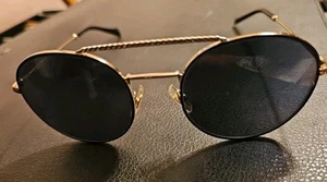 Miu Miu VMU51R Gold Tone Rim Oval Black sunglasses - Picture 1 of 8