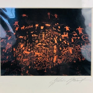Kunstfotografie PETROGLYPH Zeitung Rockfoto Utah Alain Briot signiert mattiert - Bild 1 von 9