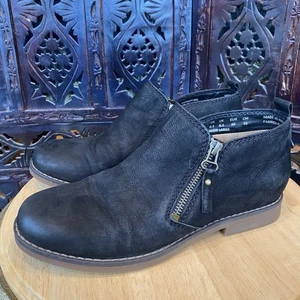 Hush Puppies Mazin Cayto Negro Cuero Real Botines Mujer 8.5W Cremallera - Imagen 1 de 12