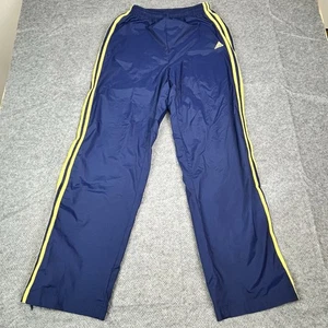 Adidas Womens Track Joggers Sz Medium Blue Yellow Stripes Athletic Running Zip - Picture 1 of 8