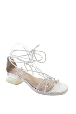 Sandalias de tacón informales con tiras blancas talla 8 BCBGeneration para mujer Foto 1 de 4