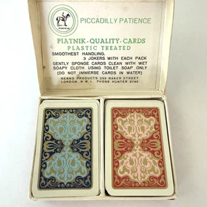 VTG Piatnik Piccadilly Patience Miniature Playing Cards 1955 Box Benno London - Picture 1 of 5