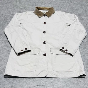 Chaqueta de granero L.L.Bean beige mediano cuello pana algodón tareas - Imagen 1 de 11