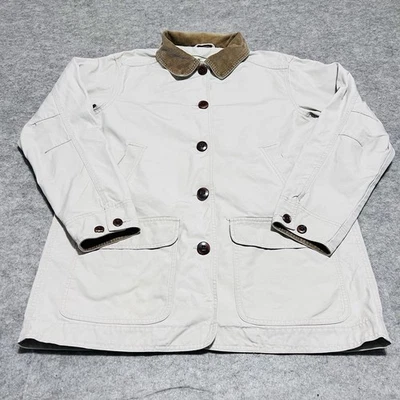 L.L.Bean Women's LARGE Beige Corduroy Collar Cotton Chore Barn Jacket - Image 1 of 4