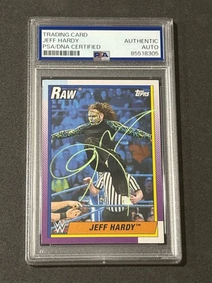 JEFF HARDY 2021 TOPPS HERITAGE WWE SIGNED AUTOGRAPHED CARD PSA/DNA CERTIFIED - Image 1 of 2