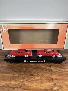 Lionel 6-36000 O Gauge Route 66 Flatcar w/ 2 Sedans #9823-1 W/Box - Picture 1 of 12