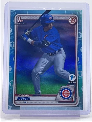 JORDAN NWOGU 2020 BOWMAN DRAFT 1ST EDITION SKY BLUE FOIL CUBS Q3882 - Image 1 of 2