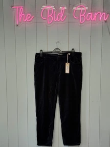 M&S Harper Cigarette Trousers Size 18 Navy Soft Feel Straight Leg L27" BNWT - Picture 1 of 7