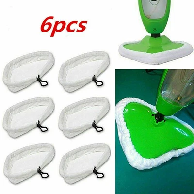 6Pcs Microfibre Steam Mop Floor Washable Replacement Pads for H2O X5 WL Covers - Image 1 of 4