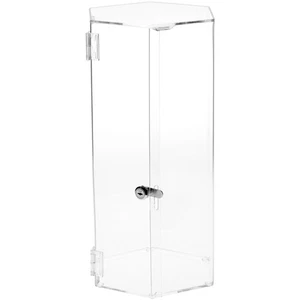 Plymor Clear Acrylic Hexagonal Locking Case, No Shelves, 18" H x 9.5" W x 8.25"D - Picture 1 of 1