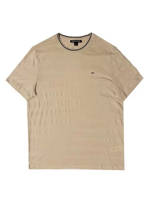 $69 Michael Kors Hombre Manga Corta Textura Rayas Crew Camiseta Dune, L Foto 1 de 2