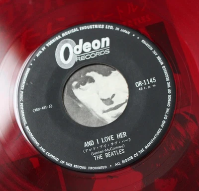 RED VINYL 1964 ORIG. THE BEATLES 7"  VINYL 45 IF I FELL AND I LOVE HER ODEON EX+ - Image 1 of 3