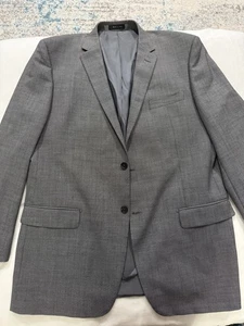 Tiglio Luxe 46L Gray Check Lanificio di Biella Blazer Suit Jacket Wool Coat EB1 - Picture 1 of 9