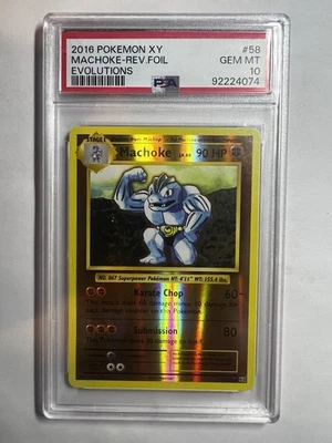 Pokemon 2016 XY Evolutions Machoke Reverse Holo Card #58/108 PSA10 - Image 1 of 2