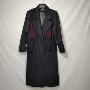 Stephanie Mathews 100% Wolle Mantel Long Line Zweireiher 12 Schal VINTAGE  - Bild 1 von 8