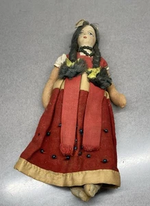 Vintage Antique Mexican Folk Art Cloth Girl Doll - Picture 1 of 7
