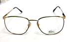 Lacoste 777F Vintage Black Gold Square Eyeglasses Frame 54-18 140 France New