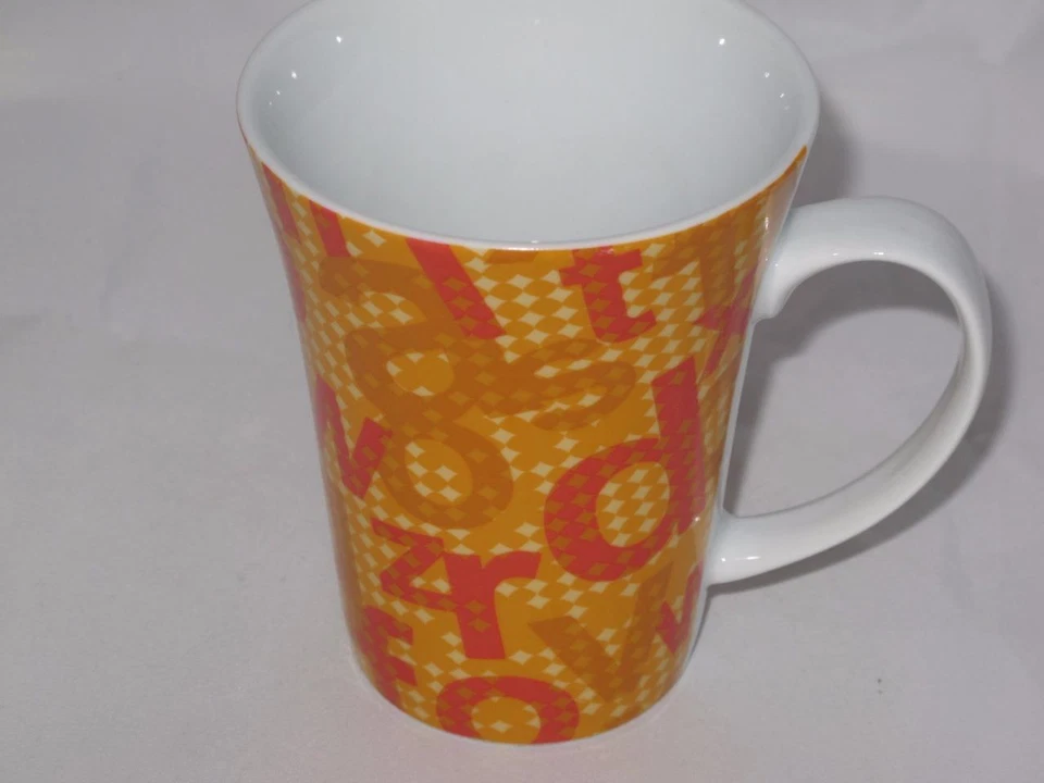 Pier 1 One橙色红色字母咖啡茶杯学校老师 — 第 1/1 张图片
