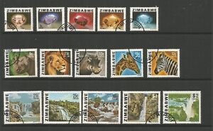 Zimbabwe 1980 Gemstones, Wild Animals & Waterfalls Used Set SG 576/590