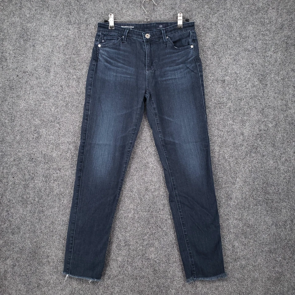 Pantalones de mezclilla AG Adriano Goldschmied para mujer 25 azules The Stevie ajustados tobillo recto Foto 1 de 4