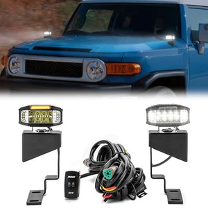 For Toyota FJ Cruiser 07-14 3.5'' LED Light Pods Amber DRL+ Ditch Mounts+ Wiring - Picture 1 of 11