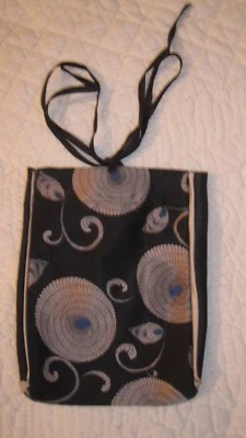 NEUF LA PERLA Petite pochette japonisante noir 30% soie  - Photo 1/3