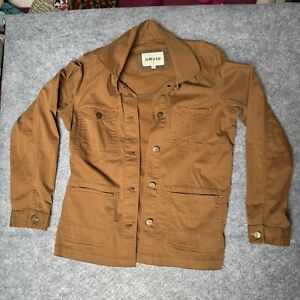 Orvis Field Coat Womens Small Brown Button Up Pockets Chore Jacket