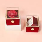Soap Flower Rose Gift Box Transparent Lid Necklace Storage Case  Valentines Day