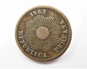 PERU UN CENTAVO 1863 T-4 - Picture 1 of 3