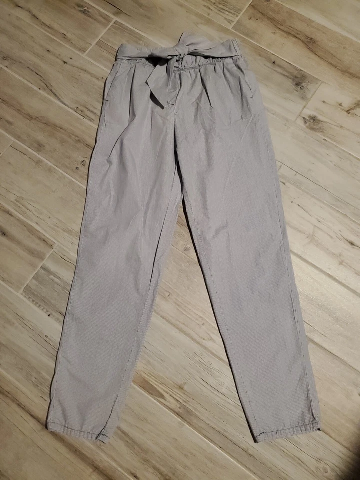 Pantalones ESPRIT Para Mujer Talla 6 Chino Pierna Cónica Azul Blanco Rayas De Colección Pantalón Preppy Foto 1 de 4