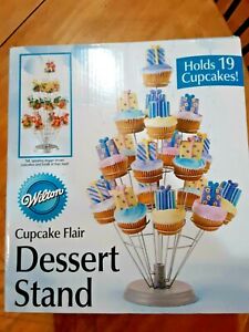  Cupcake Dessert Stand flair Silver 12"X18" Holds 19 Cupcakes 070896376664