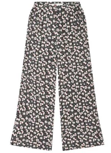 Joanie x Bus Stop Wide Leg Trousers Size 20 NEW Black Red Floral Petal Print - Picture 1 of 19