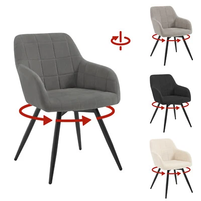 Esszimmerstuhl drehbarer Küchenstuhl Wohnzimmerstuhl Polsterstuhl Sessel Samt - Bild 1 von 4