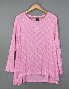 Chelsea & Theodore Top Damen XL Rosa Weiß Pullover Tunika Strick Langarm Neu mit Etikett - Bild 1 von 12