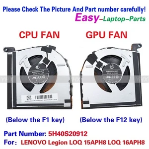 New For LENOVO Legion LOQ 15APH8 LOQ 16APH8 CPU GPU COOLING FAN 5H40S20912 - Picture 1 of 16