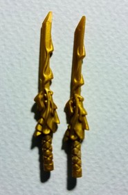 2-Lego Ninjago Ninja Kai Minifig GOLD DRAGON SWORDS Minifigure Weapons 2507