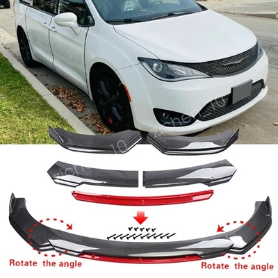 For Chrysler Pacifica Carbon Fiber Style Front Bumper Lip Spoiler Splitter Kit Foto 1 de 4