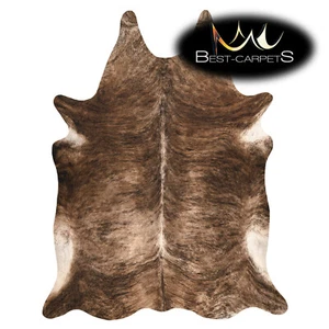 AMAZING artifical Cowhide Rug Animal Cow printed light brown Large size Carpet - Picture 1 of 6