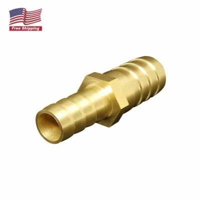 Brass Hose Barb Reducer 3/8" x 1/2" Barbed Reducer Fitting Reducing Splicer - Image 1 of 3