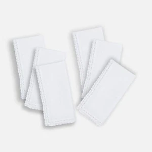 Dinner Cloth Napkins Cotton Linen 6 Pack Premium Quality Mitered Corners with... - Picture 1 of 6