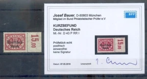 DR-Dienst 43OR RRI GUTER OBERRAND** MNH POSTFRISCH BPP BEFUND 160EUR (A2628 - Bild 1 von 1