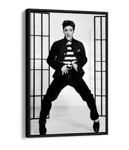 ELVIS JAILHOUSE ROCK B - EFECTO FLOTANTE LONA ARTE FOTOGRÁFICO IMPRESIÓN - BLANCO Y NEGRO - Imagen 1 de 12