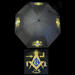 Mason 30" Wind Resistant Auto Open Umbrella - Masonic Straight Handle Umbrella - Picture 1 of 1